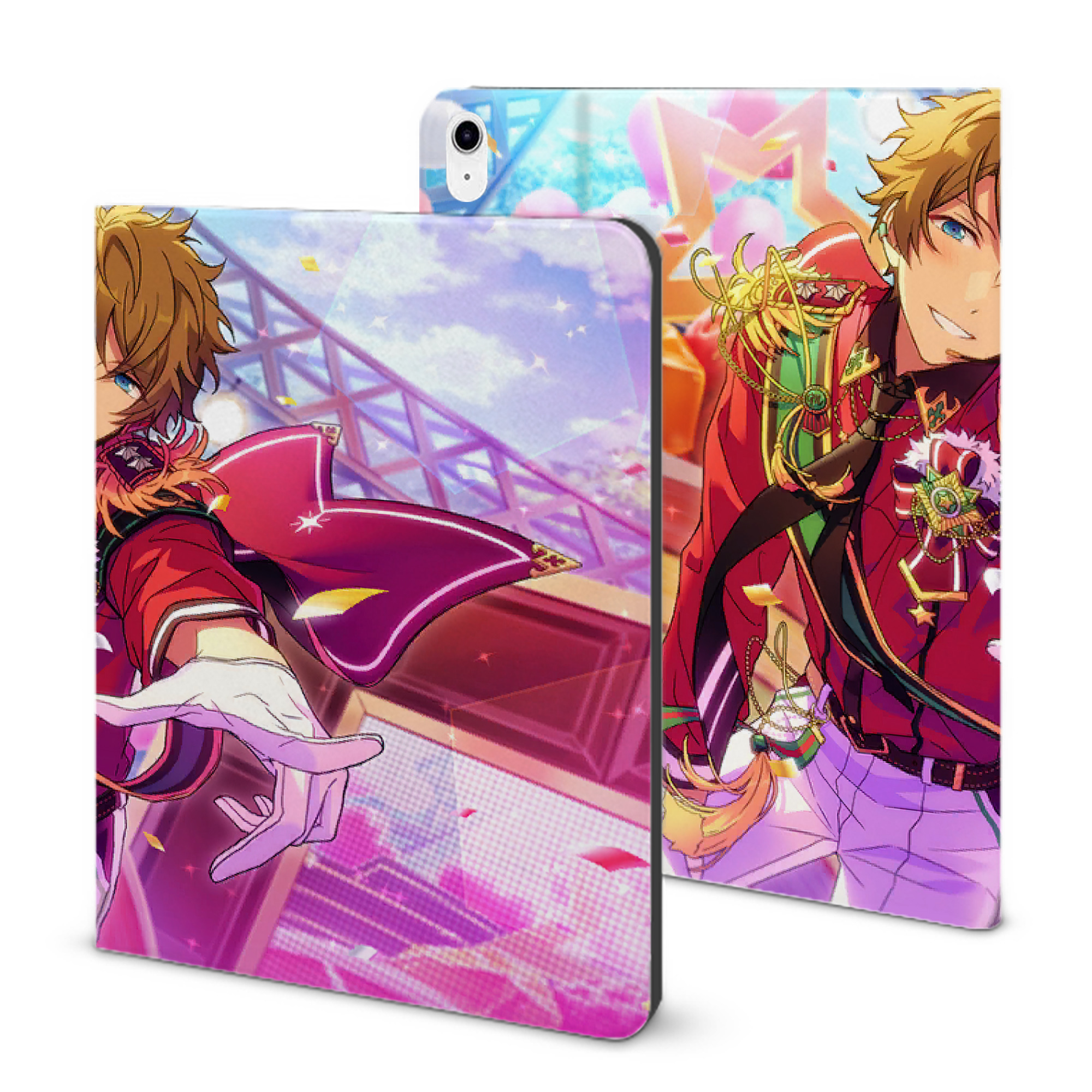 （画像用） あんさんぶるスターズ! Ensemble Stars IPad ケース ブック型 PUレザー TPU 耐衝撃 軽量 薄型 ペン収納なし 全面保護 IPad 各モデル対応